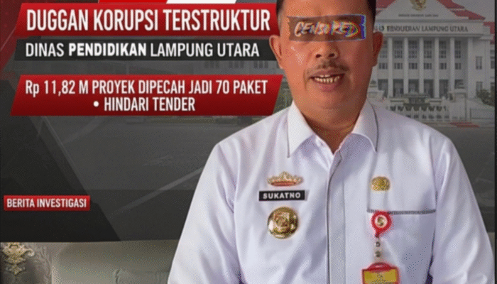 Skandal APBDP 2024: Modus Pecah Paket Disdikbud Lampung Utara Terbongkar, Rp 11,8 Miliar Proyek Konstruksi Diduga Di-PL-kan