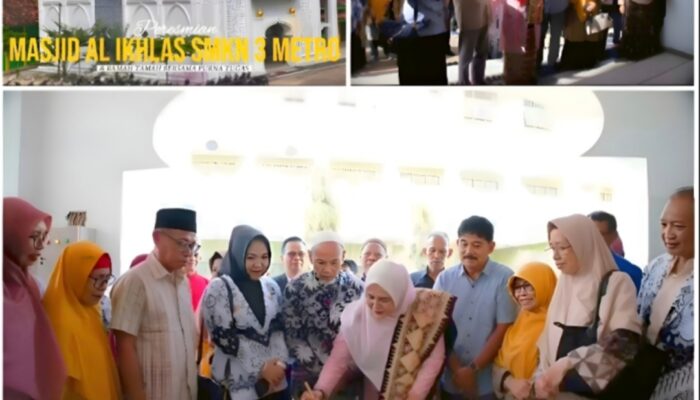 KADO TERINDAH HARI GURU! MASJID IMPIAN SMKN 3 METRO, BUAH KETULUSAN GURU BERDIRI MEGAH