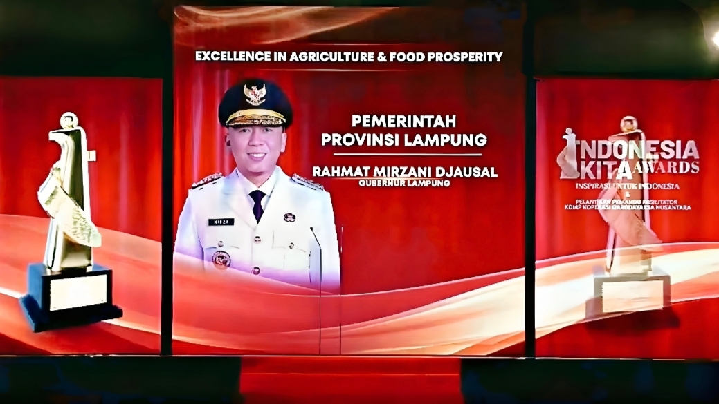 Komitmen Ketahanan Pangan Diakui Nasional, Pemprov Lampung Sabet Penghargaan Excellence in Agriculture dari Garuda TV