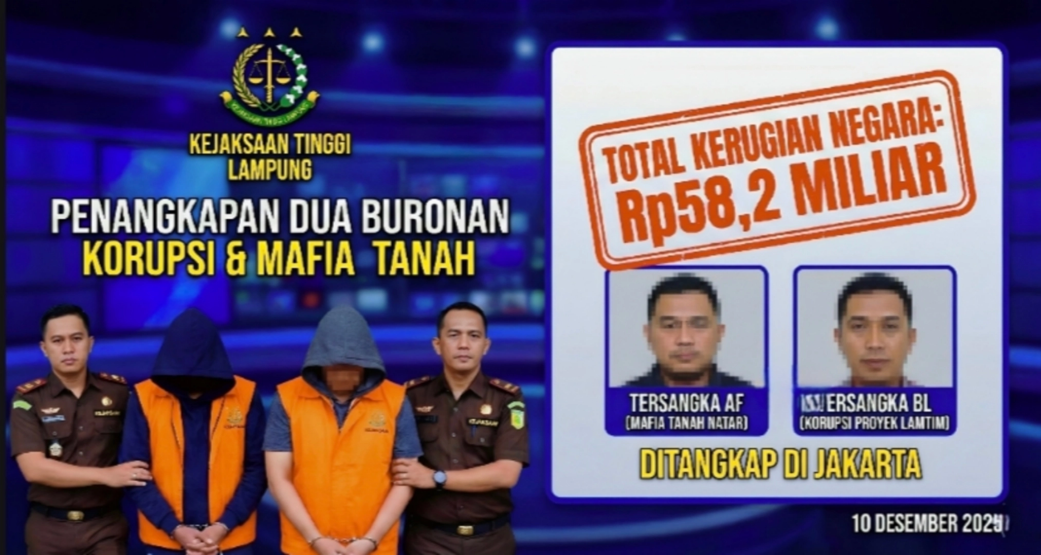 Kejati Lampung Tangkap 2 Buronan Korupsi Kelas Kakap di Jakarta Negara Rugi Rp582 Miliar 1