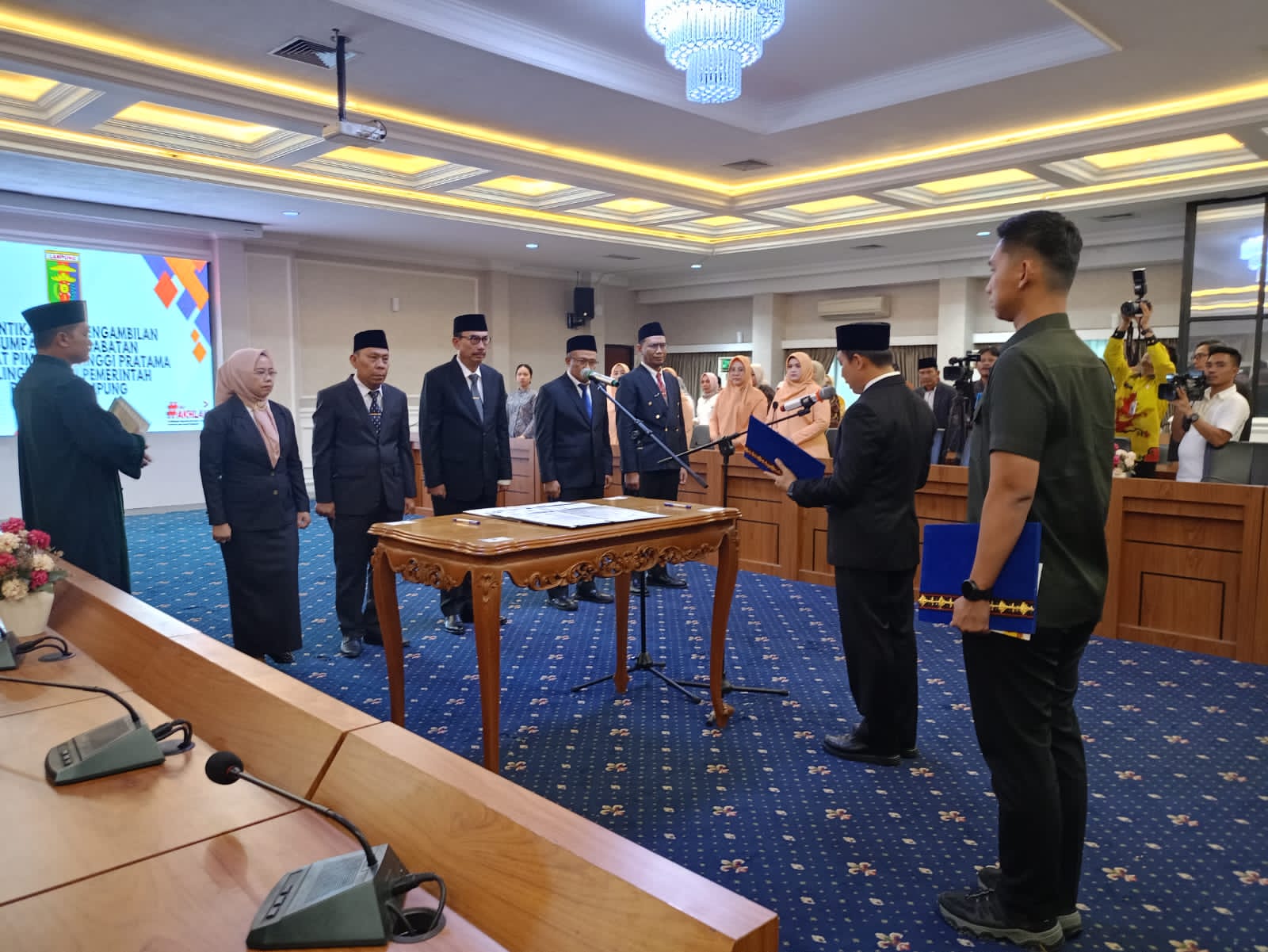 Gerbong Mutasi Bergerak, Sekda Lampung Lantik 5 Pejabat Eselon II