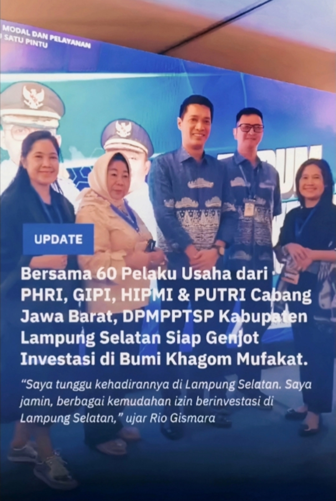 Sukses Gelar Forum Investasi di Bandung, Pemkab Lamsel Tawarkan Kemudahan Izin bagi Investor Sektor Pariwisata