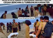 Cegah Bencana Sejak Dini, SMAN 2 Kalianda Tanamkan Karakter Peduli Lingkungan Lewat Aksi Bersih Pantai