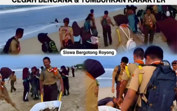 Cegah Bencana Sejak Dini SMAN 2 Kalianda Tanamkan Karakter Peduli Lingkungan Lewat Aksi Bersih Pantai