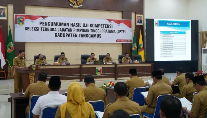 Pejabat Lokal Dominasi Hasil Uji Kompetensi JPTP Tanggamus, 3 Peserta Impor Gugur