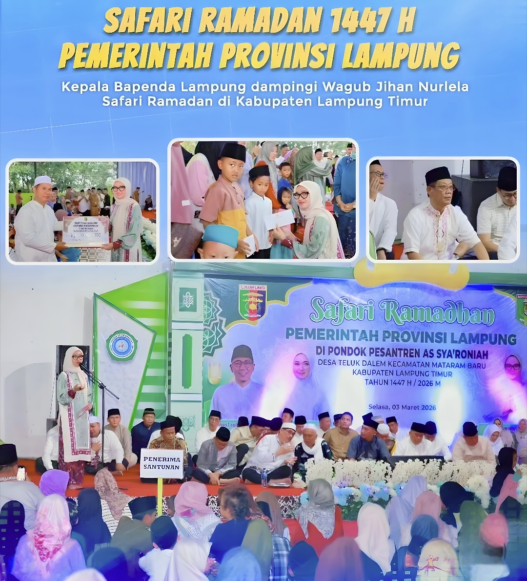 Pererat Silaturahmi, Kepala Bapenda Lampung Dampingi Wagub Jihan Nurlela Gelar Safari Ramadan di Ponpes As Sya'roniah