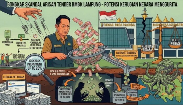 Bongkar Skandal Arisan Tender Dinas BMBK Lampung TA 2025, Potensi Kerugian Negara Menggurita!