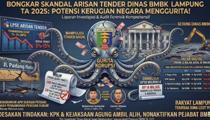 Bongkar Skandal Arisan Tender Dinas BMBK Lampung TA 2025, Potensi Kerugian Negara Menggurita!