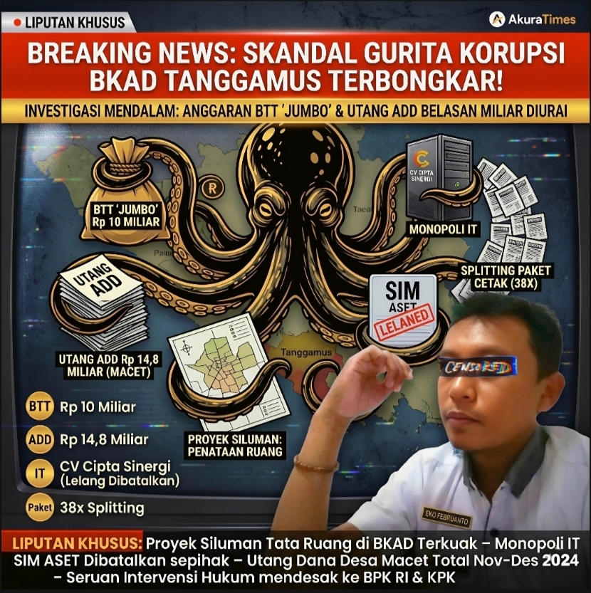 Dugaan Korupsi BKAD Tanggamus: Antara Skandal RUP 2024-2025 dan Dalih Administratif Pejabat Daerah