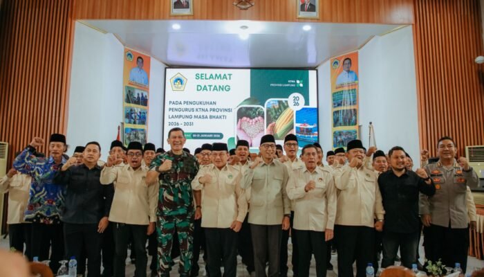 Gubernur Rahmat Mirzani Djausal Kukuhkan Pengurus KTNA Lampung 2026-2031, Dorong Hilirisasi dan Kesejahteraan Petani