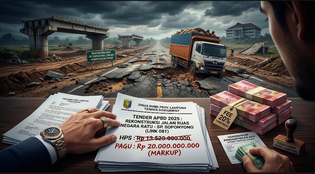 Bongkar Skandal Arisan Tender Dinas BMBK Lampung TA 2025, Potensi Kerugian Negara Menggurita!