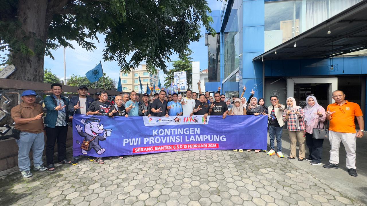 Sekdaprov Marindo Lepas Kontingen PWI Lampung ke HPN 2026, Tegaskan Kesiapan Jadi Tuan Rumah 2027