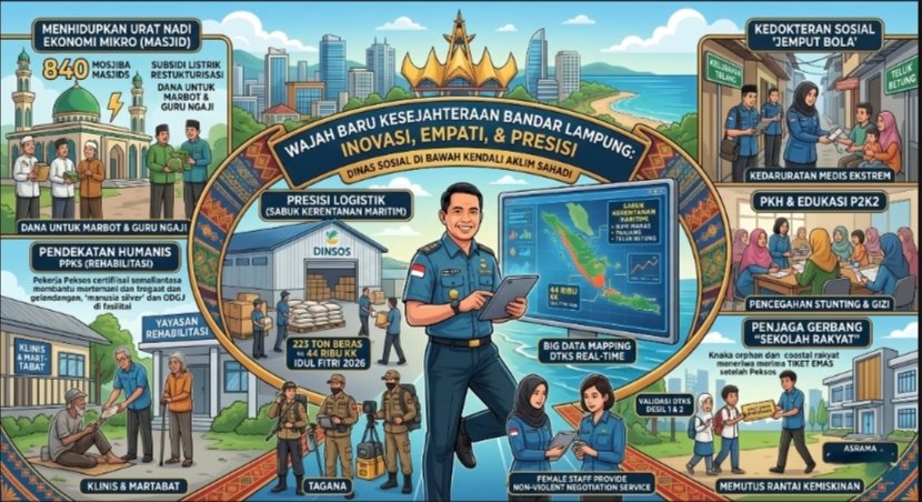 Kesejahteraan Bandar Lampung: Inovasi, Empati, dan Presisi Dinas Sosial di Bawah Kendali Aklim Sahadi