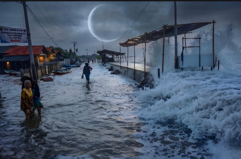Efek Super New Moon, BPBD Lampung Selatan Keluarkan Peringatan Dini Banjir Rob 16-21 Mei 2026