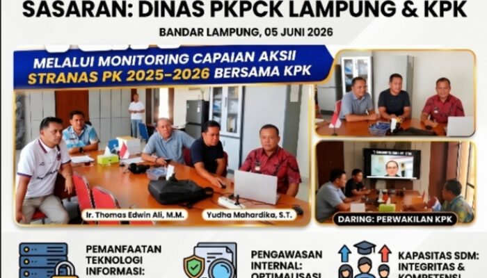 Cegah Korupsi Pengadaan Barang dan Jasa, Dinas PKPCK Lampung Perketat Tata Kelola Bersama KPK