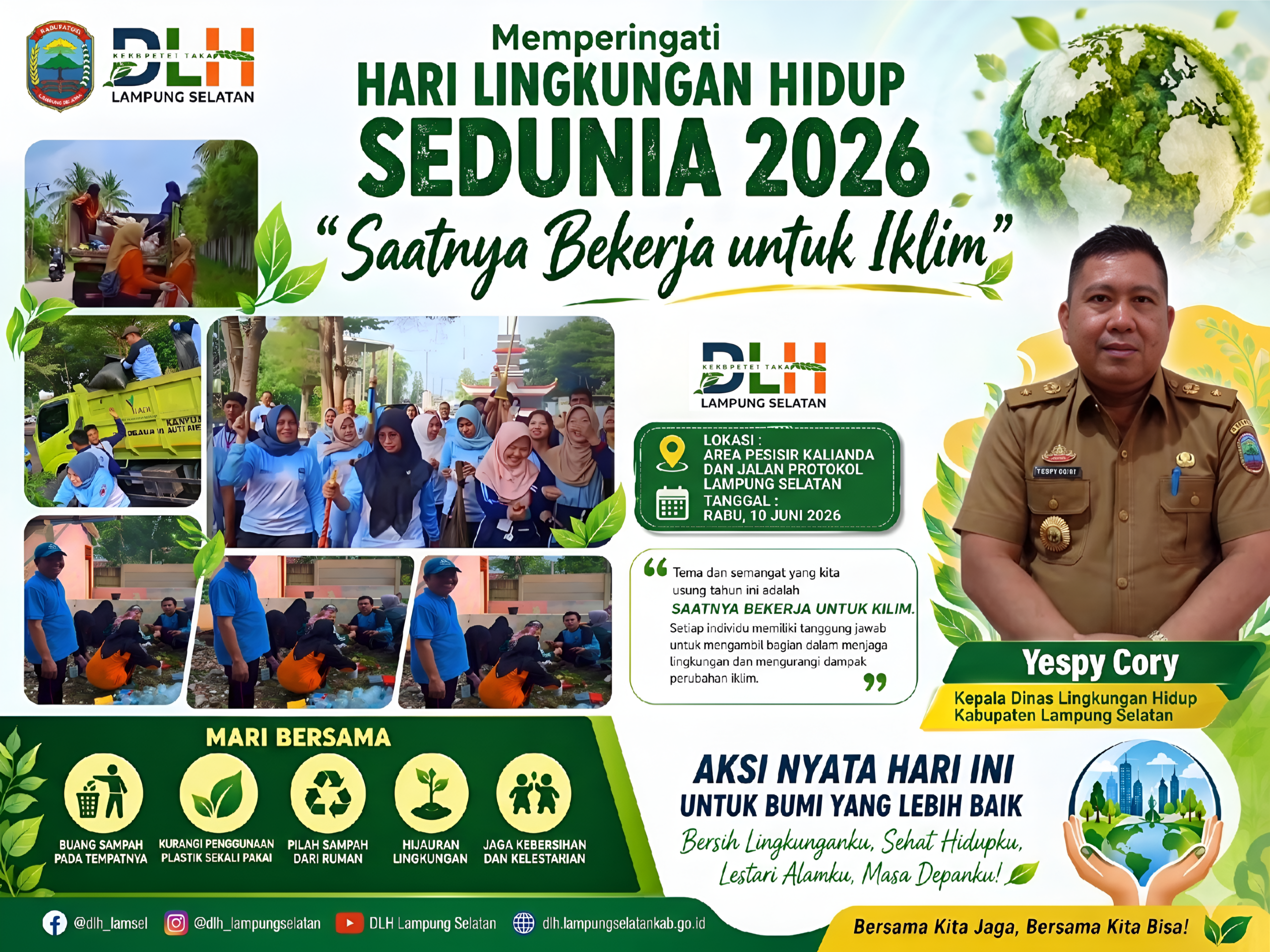 Saatnya Bekerja untuk Iklim: DLH Lampung Selatan Gelar Aksi Nyata Peringati Hari Lingkungan Hidup Sedunia 2026