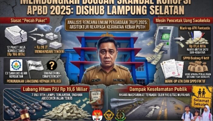 ‎Menguak Dugaan Skandal Korupsi APBD 2025 di Dinas Perhubungan Lampung Selatan