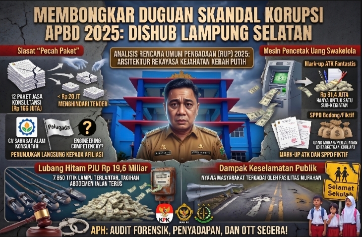 ‎Menguak Dugaan Skandal Korupsi APBD 2025 di Dinas Perhubungan Lampung Selatan