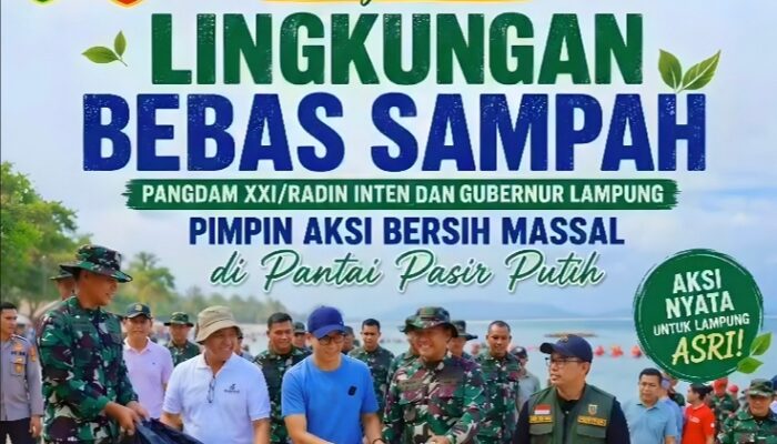 7 Ton Sampah Lenyap dari Pantai Pasir Putih! Aksi Turun Gunung Gubernur Lampung dan Pangdam Tuai Pujian