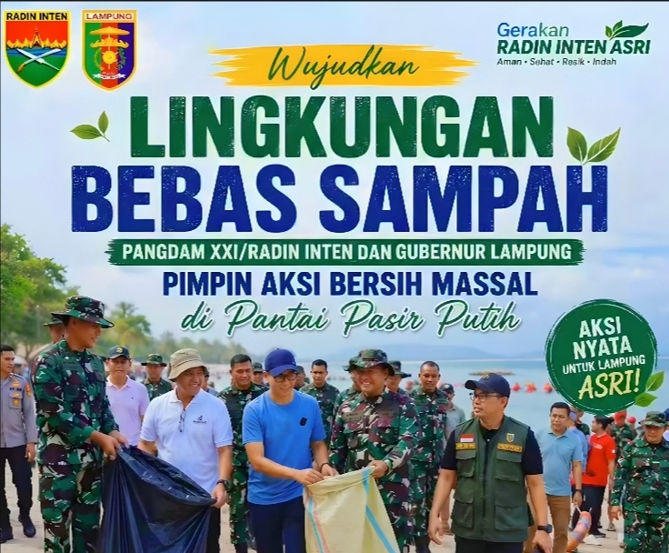 7 Ton Sampah Lenyap dari Pantai Pasir Putih! Aksi Turun Gunung Gubernur Lampung dan Pangdam Tuai Pujian