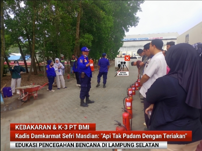Api Tak Padam dengan Teriakan! Pesan Menohok Kadis Damkar Lamsel di Hadapan Karyawan PT BMI