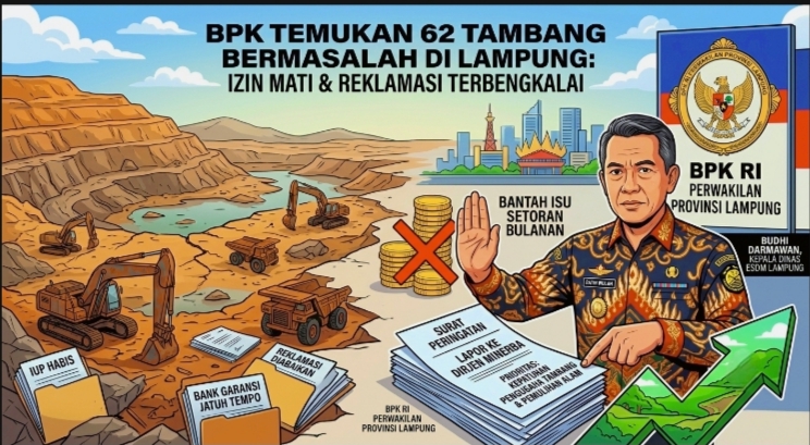 BPK Temukan 62 Tambang Bermasalah di Lampung, Kadis ESDM Blak-blakan Jawab Isu Setoran Bulanan'