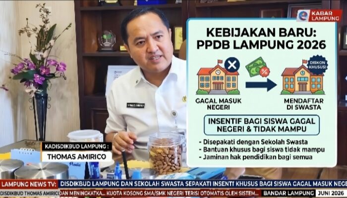 Disdikbud Lampung Gandeng Sekolah Swasta Beri Insentif Siswa Gagal Negeri