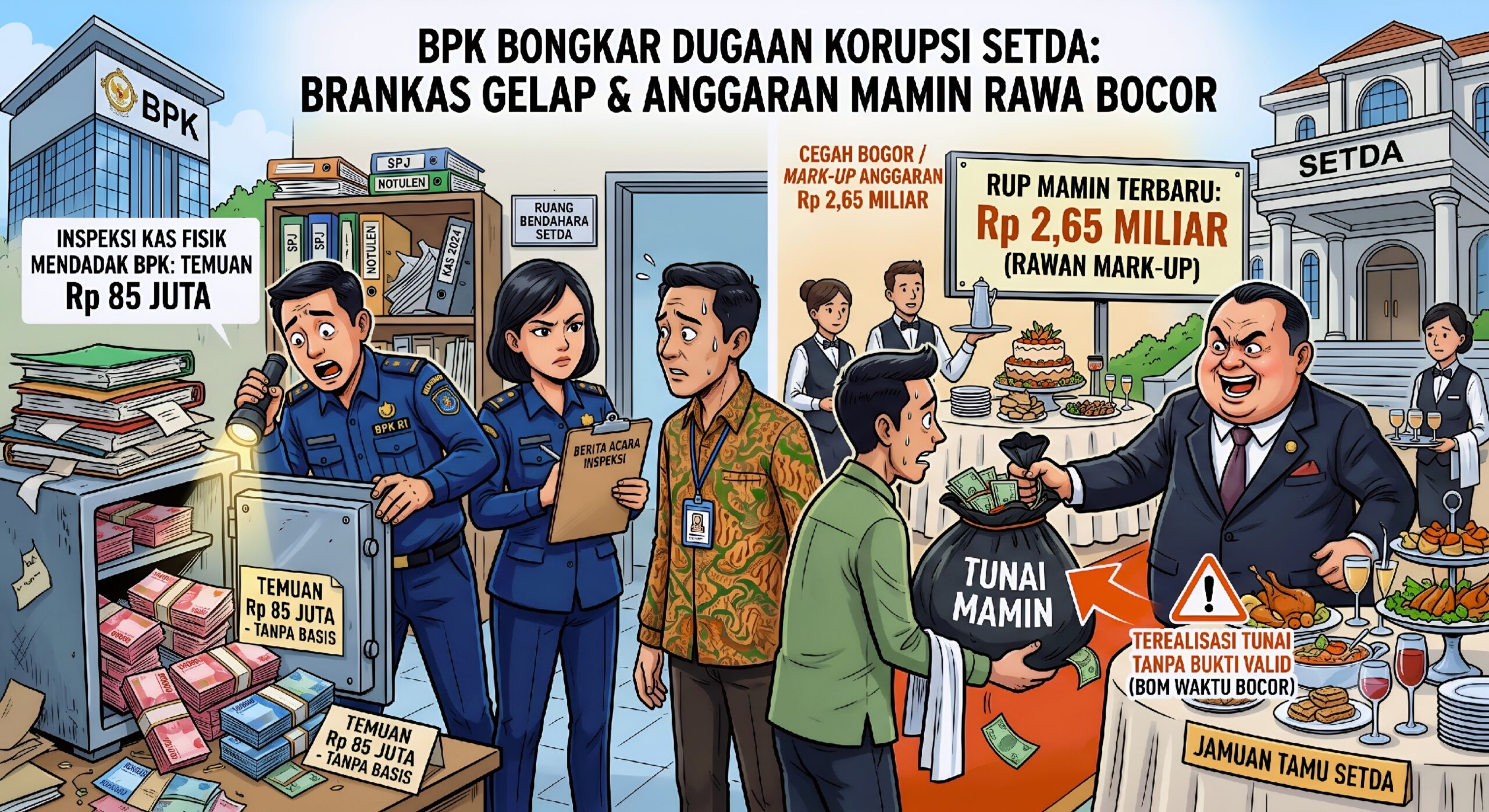 ‎Dugaan Korupsi Gaya Baru Menggerogoti Anggaran Setda Lampung Selatan, Dari Mark-Up ATK hingga Suap Fasilitas Penegak Hukum