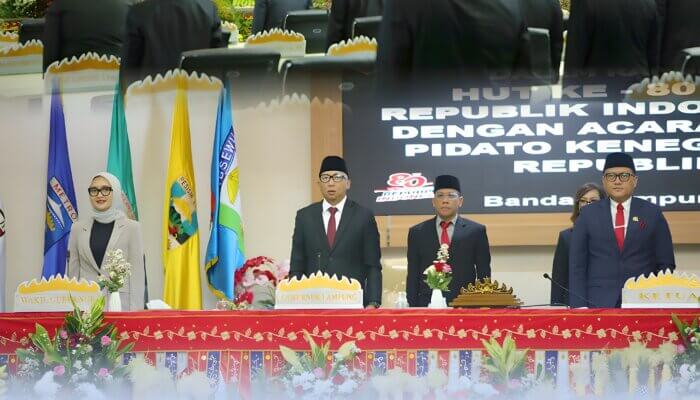 Gubernur dan Jajaran Forkopimda Lampung Ikuti Pidato Kenegaraan Presiden Prabowo Subianto