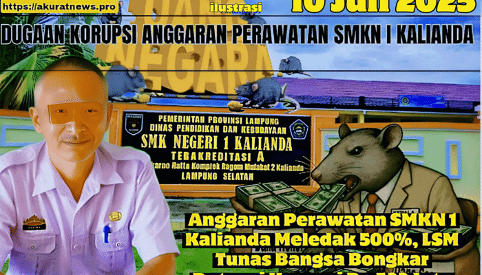 Anggaran Perawatan SMKN 1 Kalianda Meledak 500%, LSM Tunas Bangsa Bongkar Potensi Korupsi Rp 522 Juta